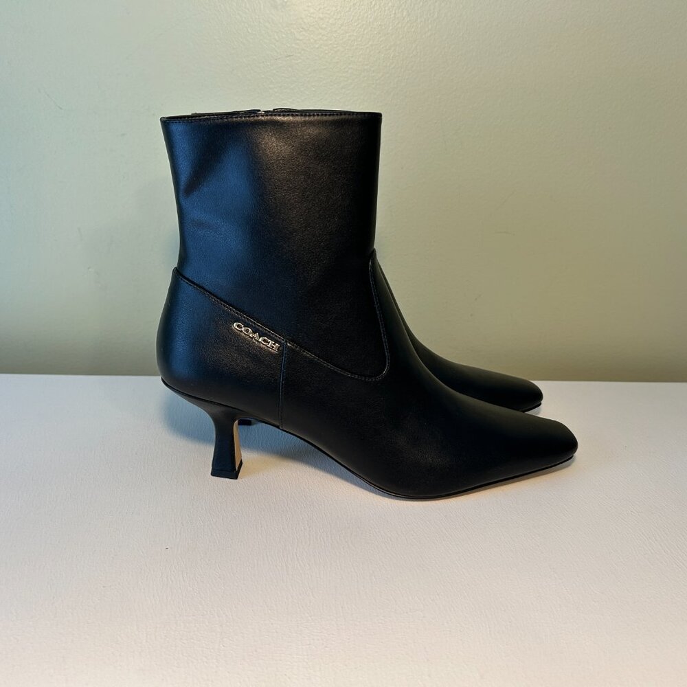 Coach Women's Leather Kitten Heel Bootie - Picture 4 of 15